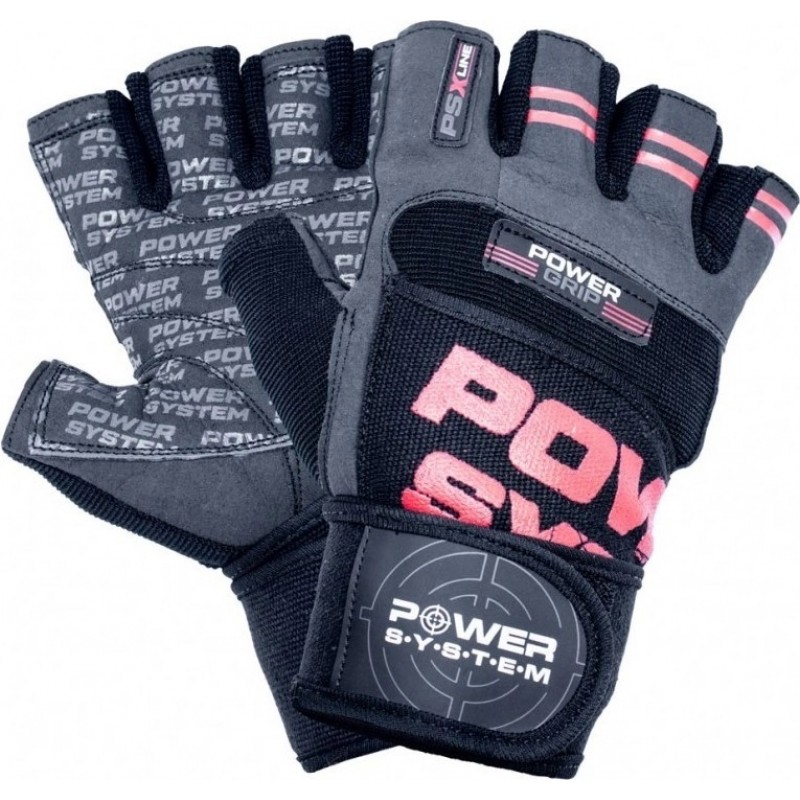 Power System Gloves Power Grip - punane